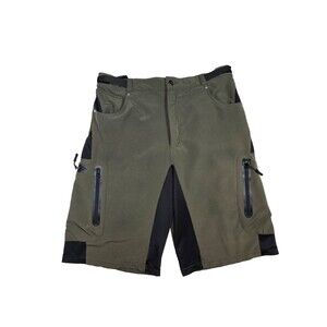 Mens MTB mountain bike Green shorts 33x12 Polyester Spandex